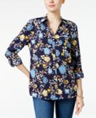 Charter Club Printed Utility Blouse, Only At Macy's