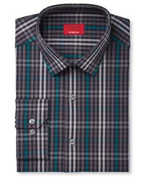 Alfani Men's Slim-fit Stretch Windowpane Plaid Dress Shirt, Created For Macy's