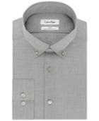 Calvin Klein Steel Slim-fit Non-iron Dove Printed Solid Performance Dress Shirt