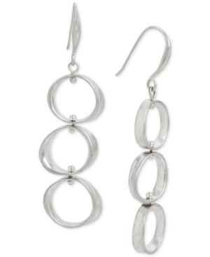 Robert Lee Morris Soho Silver-tone Triple-circle Drop Earrings