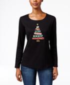 Karen Scott Holiday Tree Graphic Top, Only At Macy's