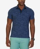 Nautica Men's Slim-fit Leaf-print Cotton Polo