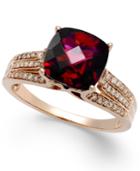 Effy Rhodolite Garnet (3-1/4 Ct. T.w.) And Diamond (1/5 Ct. T.w.) Ring In 14k Rose Gold