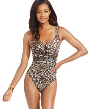 Miraclesuit Animal-print Ruched One-piece Swimsuit Women's Swimsuit