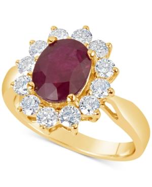 Ruby (2-1/5 Ct. T.w.) And Diamond (1 Ct. T.w.) Ring In 14k Gold
