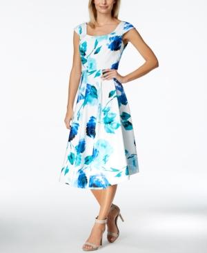 Calvin Klein Cotton Printed Fit & Flare Dress