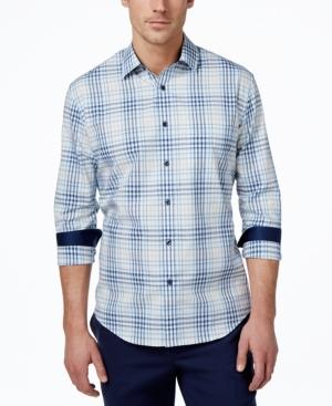 Tasso Elba Men's Big And Tall Long-sleeve Plaid Shirt