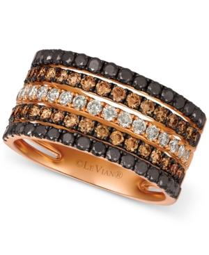 Le Vian Tri-color Diamond Statement Ring (1-5/8 Ct. T.w.) In 14k Rose Gold