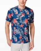 Tasso Elba Men's Performance Uv Protection Crew-neck Floral-print Shirt