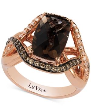 Le Vian Chocolatier Smoky Quartz (3 Ct. T.w.) And Diamond (3/8 Ct. T.w.) Ring In 14k Rose Gold
