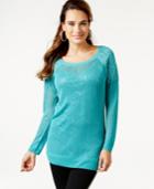 Thalia Sodi Embellished Layered-look Sweater, Only At Macy's