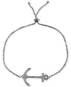 Giani Bernini Cubic Zirconia Anchor Adjustable Slider Bracelet In Sterling Silver Or 18k Gold-plated Sterling Silver, Only At Macy's