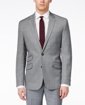 Kenneth Cole New York Grey Sharkskin Extreme Slim-fit Jacket