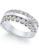 Diamond Two-row Ring (1-1/2 Ct. T.w.) In 14k White Gold