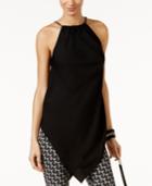 Alfani Chain-neck V-hem Halter Top, Only At Macy's