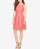 American Living Floral-jacquard Fit & Flare Dress