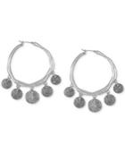 The Sak Silver-tone Batik Drop Hoop Earrings