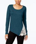 Kensie Lace-trim Sweater