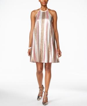 Rachel Rachel Roy Sequin-stripe Trapeze Dress