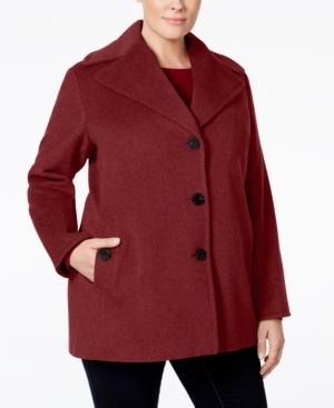 Calvin Klein Plus Size Wool-cashmere Single-breasted Peacoat