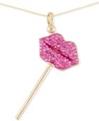 Sis By Simone I. Smith Crystal Lip Pendant Necklace In 18k Gold Over Sterling Silver