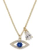 Danori 18k Gold-plated Pave Evil-eye And Crystal Teardrop Pendant Necklace, 16 + 2 Extender, Created For Macy's