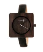 Earth Wood Teton Leather-band Watch Brown 38mm