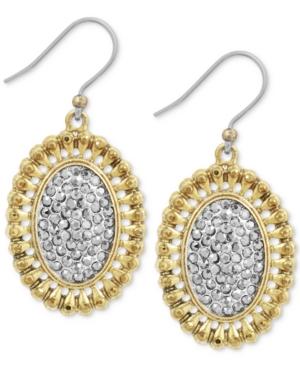 Lucky Brand Gold-tone Pave Cluster Drop Earrings