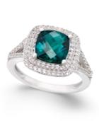 Lab-created Emerald (1-1/2 Ct. T.w.) And White Sapphire (1/2 Ct. T.w.) Ring In Sterling Silver