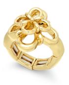 Charter Club Gold-tone Flower Stretch Ring, Only At Macy's