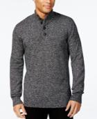 Sean John Men's Twist Yarn Button-neck Sweater