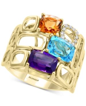 Effy Mult-gemstone (4 Ct. T.w.) & Diamond (1/10 Ct. T.w.) Statement Ring In 14k Gold