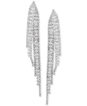 Say Yes To The Prom Silver-tone Crystal Fringe Drop Earrings