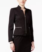 Tahari Asl Petite Ponte Quilted Zip-front Jacket