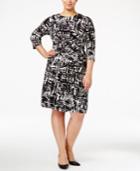Calvin Klein Plus Size Printed Ruched Sheath Dress