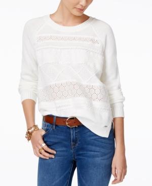 Tommy Hilfiger Mixed-media Sweater, Only At Macy's