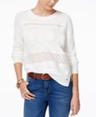 Tommy Hilfiger Mixed-media Sweater, Only At Macy's