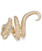 Thalia Sodi Gold-tone Crystal & Imitation Pearl Snake Wrap Ring, Created For Macy's