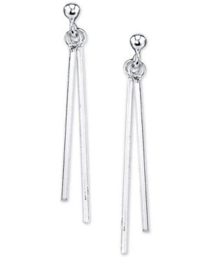 Unwritten Sterling Silver Stick Linear Drop Earrings
