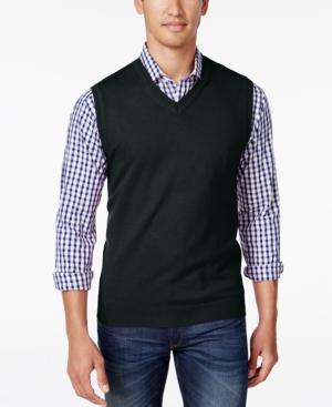 Club Room Men's Big And Tall Heartland V-neck Sweater Vest