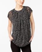 Alfani Printed Pleated Blouse, Only At Macy's