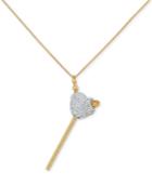 Simone I. Smith Clear Crystal Heart Lollipop Small Pendant Necklace In 18k Gold Over Sterling Silver