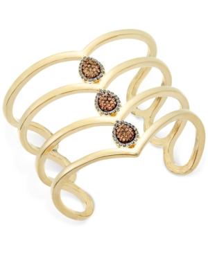 Inc International Concepts Gold-tone Pave Teardrop Wide Cuff Bracelet, Only At Macy's