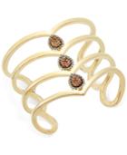 Inc International Concepts Gold-tone Pave Teardrop Wide Cuff Bracelet, Only At Macy's