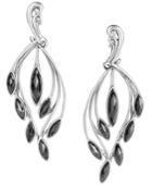 Carolyn Pollack Black Spinel Cascading Earrings In Sterling Silver