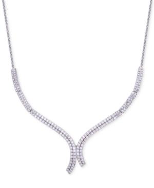 Wrapped In Love Diamond Curve Statement Necklace (1-1/2 Ct. T.w.) In 14k White Gold