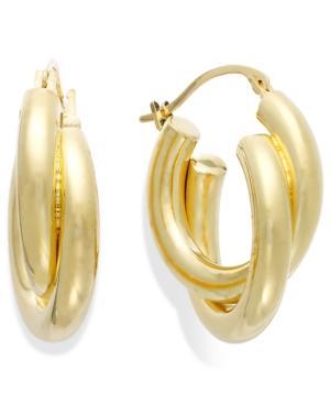 Signature Gold 14k Gold Double Twist Hoop Earrings