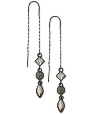 Dkny Triple-crystal Threader Earrings, Created For Macy's