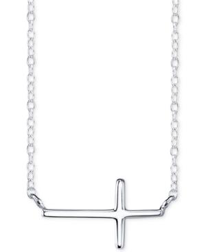 East-west Cross Necklace In Sterling Silver