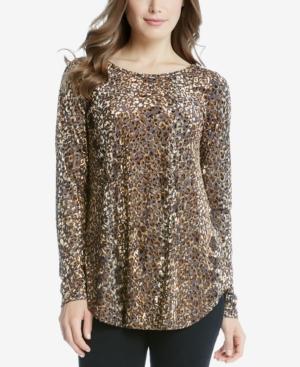 Karen Kane Animal-print Burnout Top